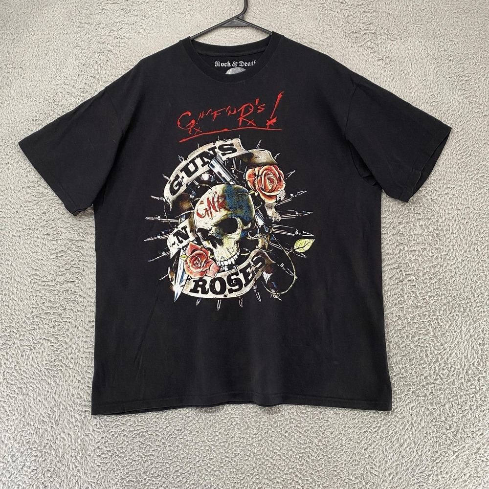 Rock & Death Guns N Roses Shirt Mens XL Black Welcome To The Jungle Band Tee